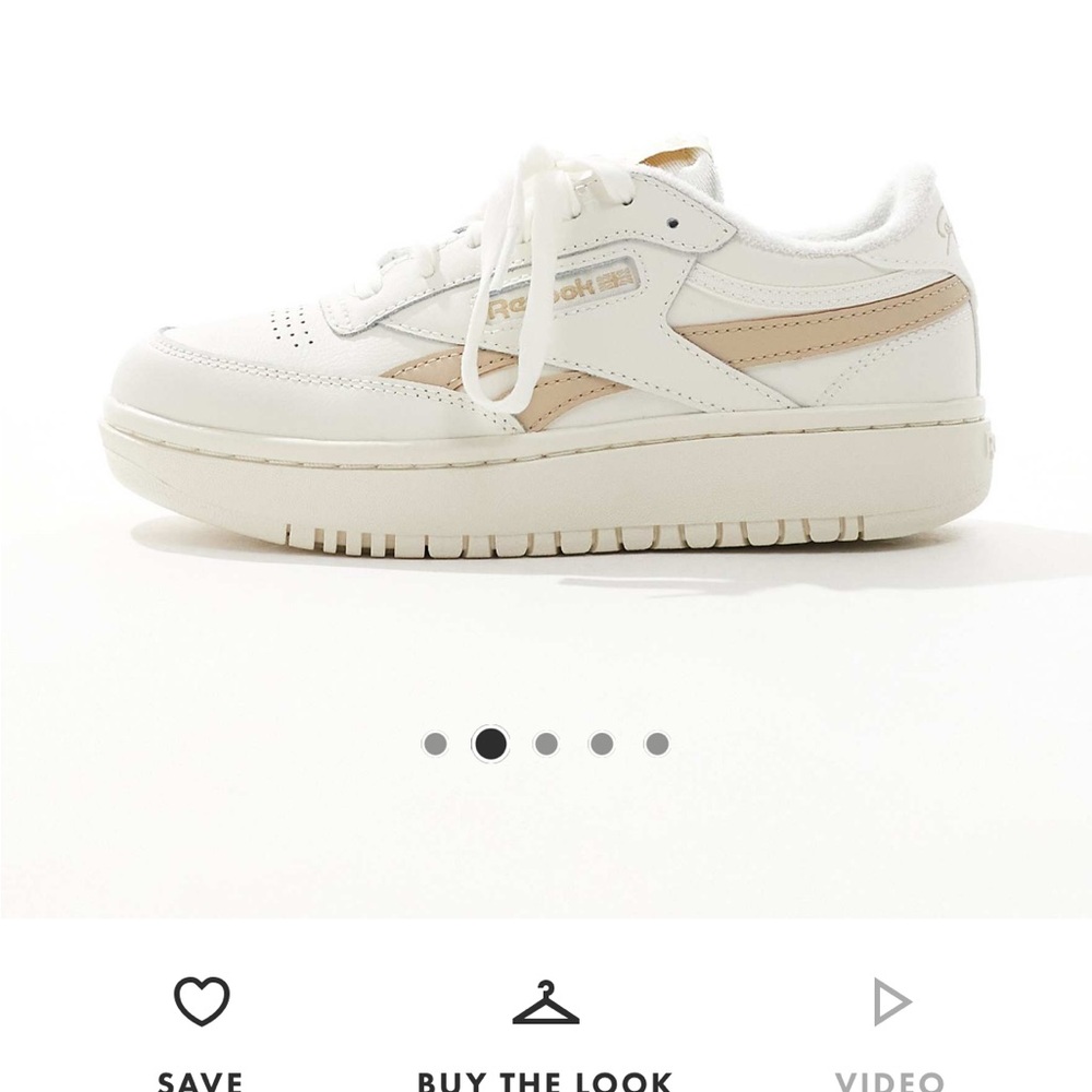 Reebok Club C Double Revenge sneakers in off white & beige detail